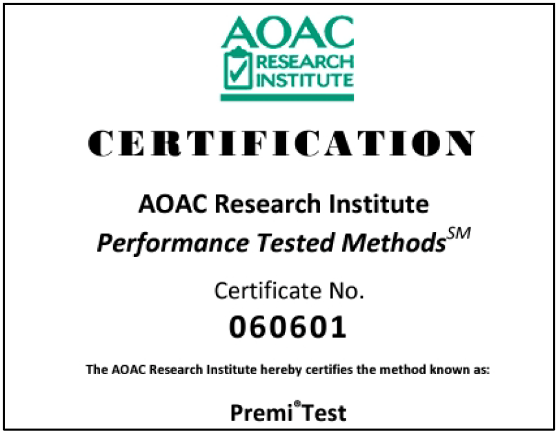 AOACPTM美國化學分析協會認證